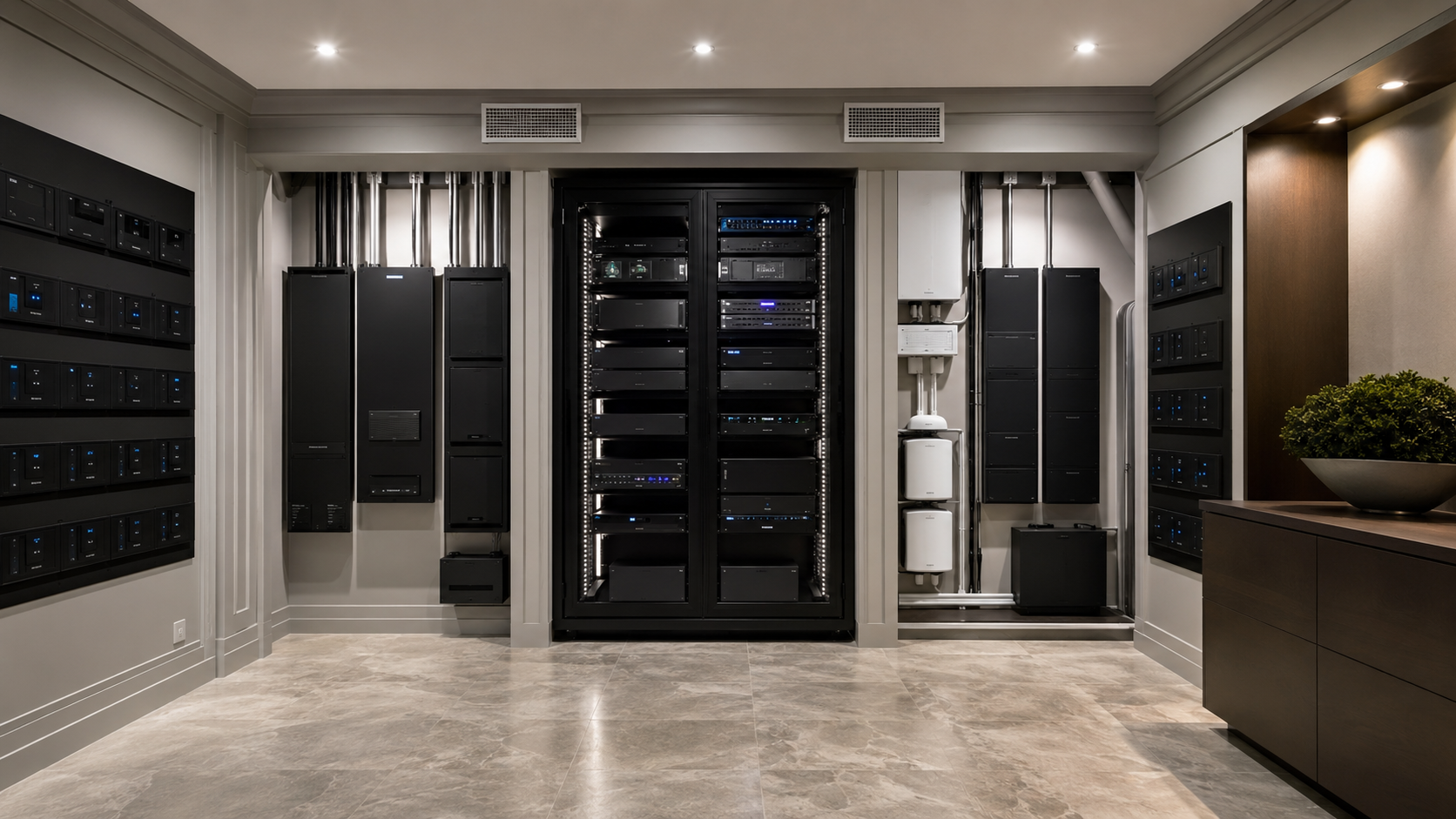 Accessible lighting-control panels and smart-home equipment with service capacity